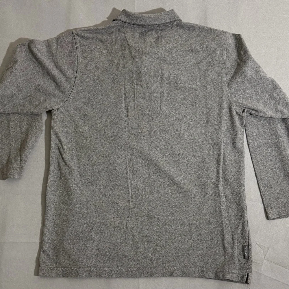Chaps Ralph Lauren‎ Polo Shirt Mens XXL Gray Long Sleeve Cotton Solid Casual